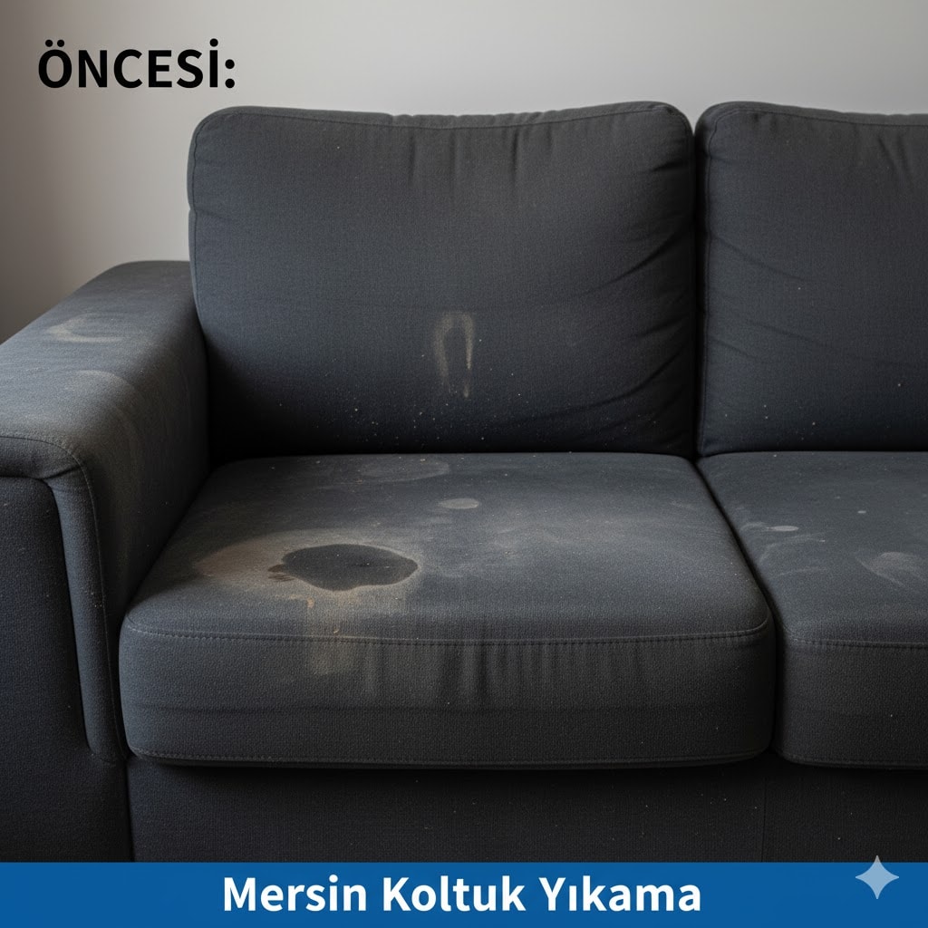 Mersin koltuk yıkama öncesi: Kirli, lekeli ve tozlu koltuk